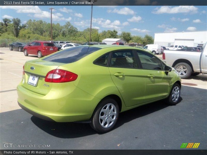 Lime Squeeze / Charcoal Black 2013 Ford Fiesta SE Sedan