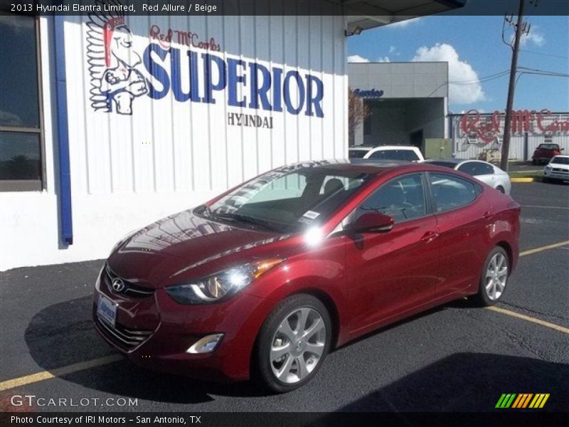 Red Allure / Beige 2013 Hyundai Elantra Limited