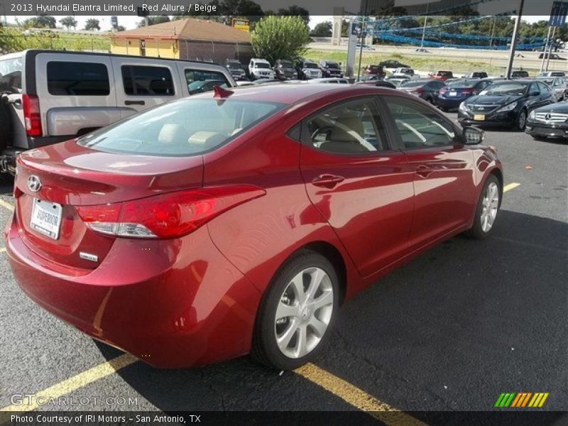 Red Allure / Beige 2013 Hyundai Elantra Limited