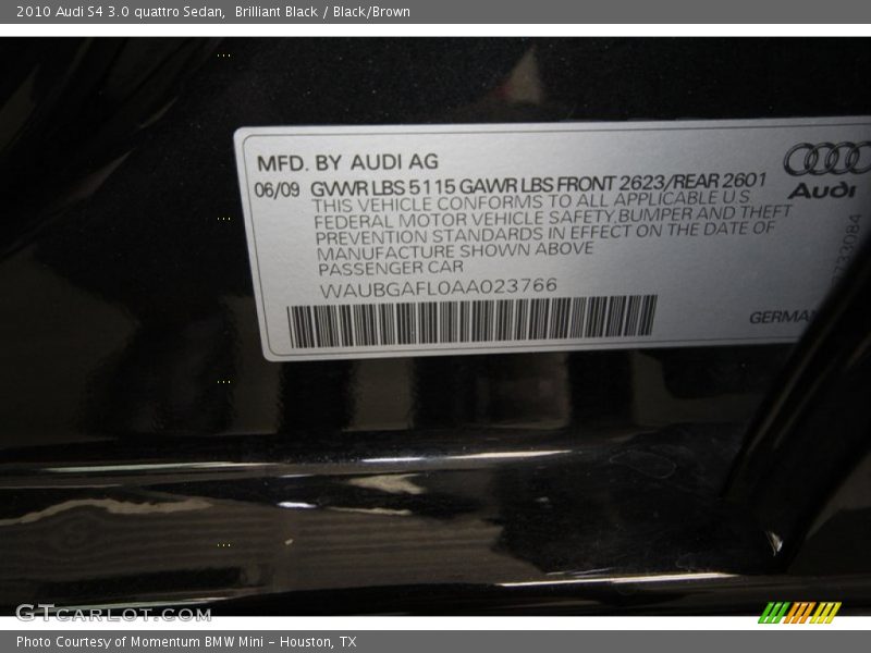 Brilliant Black / Black/Brown 2010 Audi S4 3.0 quattro Sedan