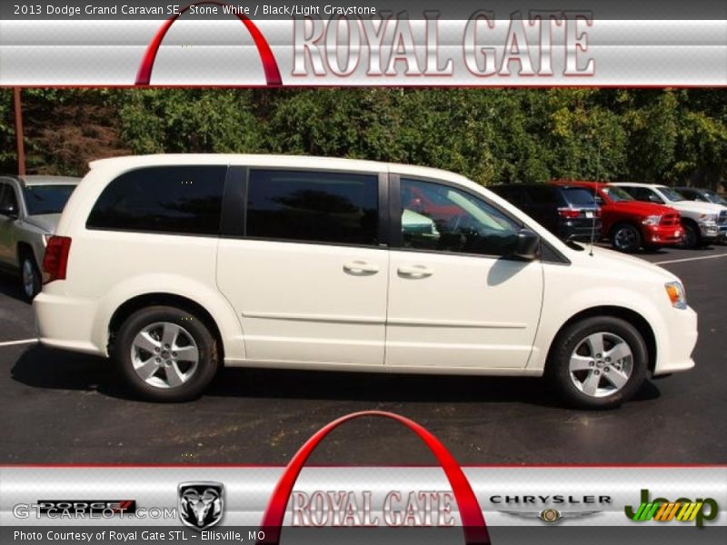 Stone White / Black/Light Graystone 2013 Dodge Grand Caravan SE