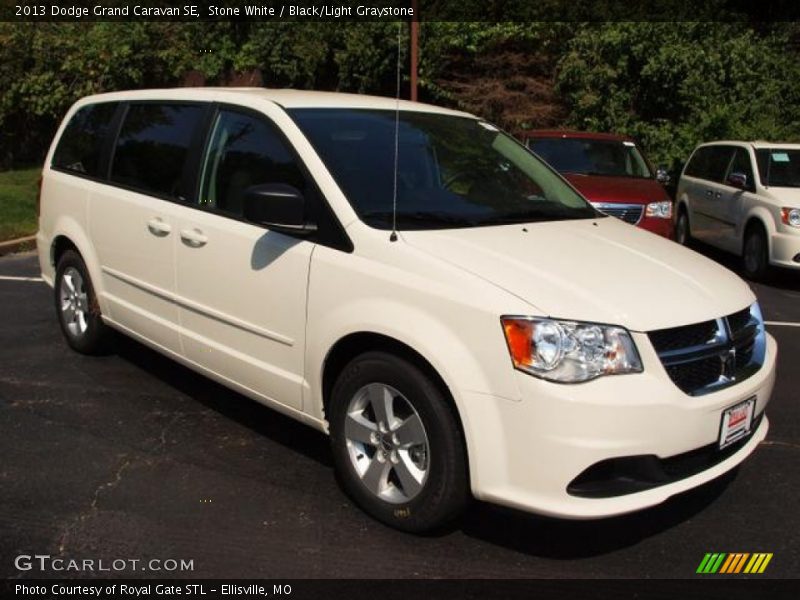 Stone White / Black/Light Graystone 2013 Dodge Grand Caravan SE