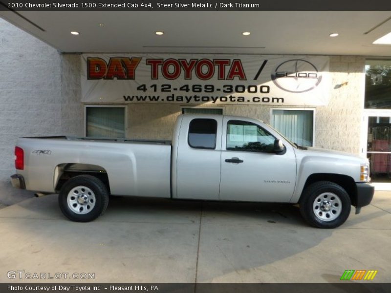 Sheer Silver Metallic / Dark Titanium 2010 Chevrolet Silverado 1500 Extended Cab 4x4