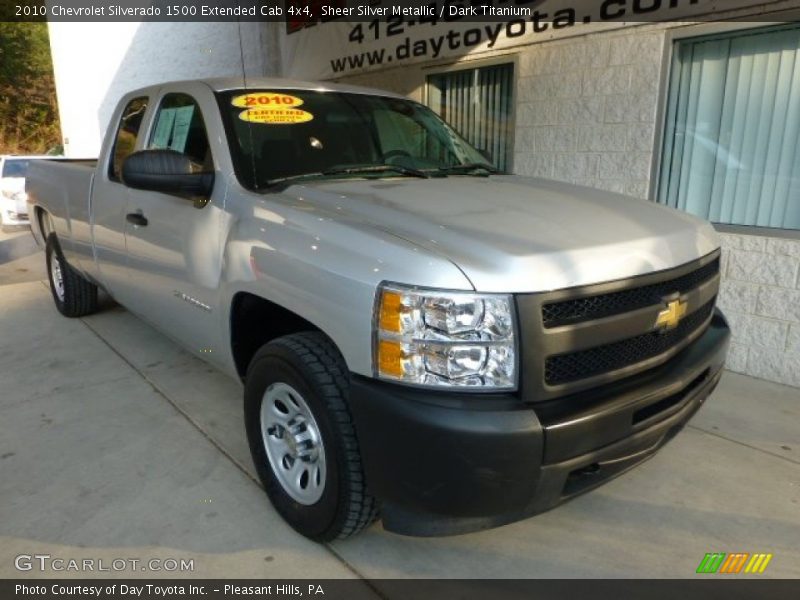 Sheer Silver Metallic / Dark Titanium 2010 Chevrolet Silverado 1500 Extended Cab 4x4