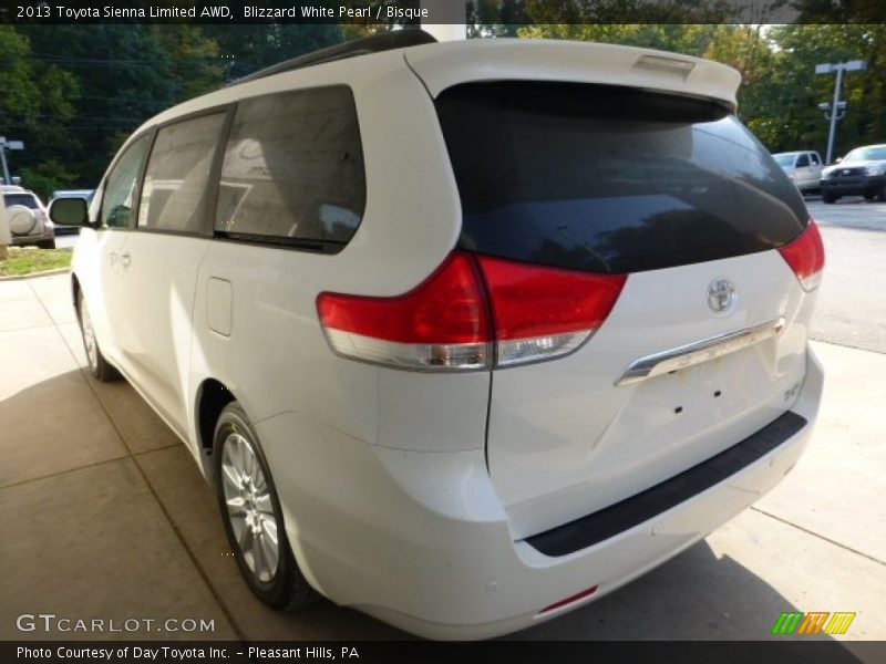 Blizzard White Pearl / Bisque 2013 Toyota Sienna Limited AWD