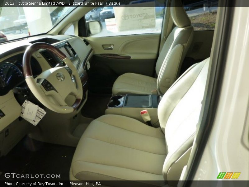 Blizzard White Pearl / Bisque 2013 Toyota Sienna Limited AWD