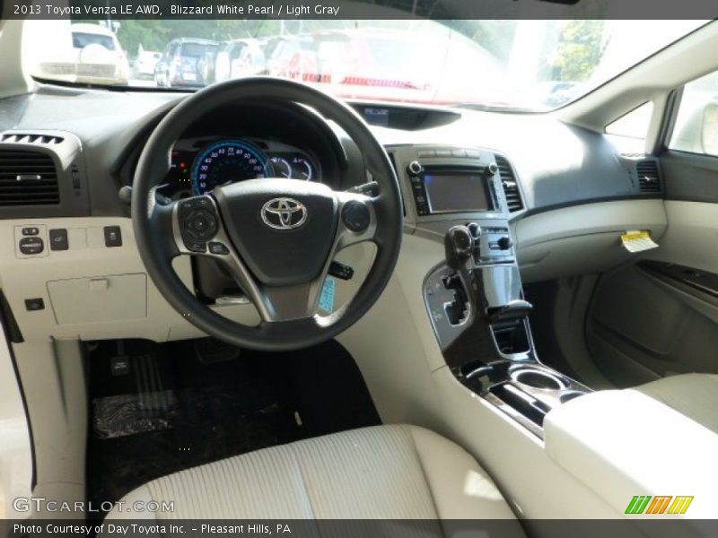Blizzard White Pearl / Light Gray 2013 Toyota Venza LE AWD