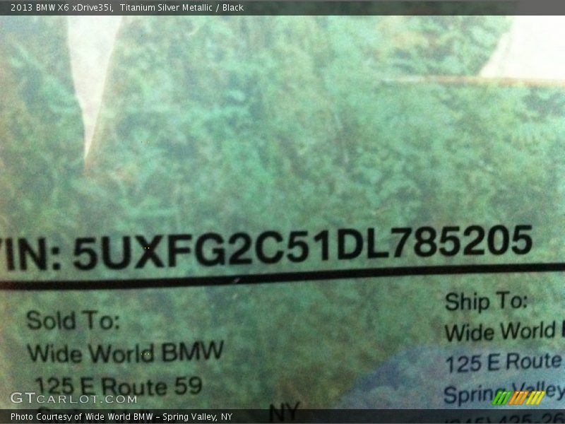 Titanium Silver Metallic / Black 2013 BMW X6 xDrive35i