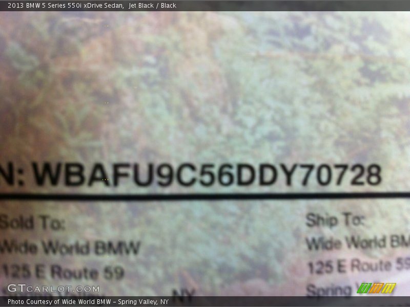 Jet Black / Black 2013 BMW 5 Series 550i xDrive Sedan