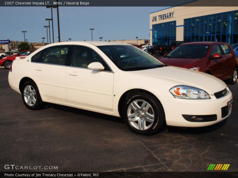 White / Neutral Beige 2007 Chevrolet Impala LT
