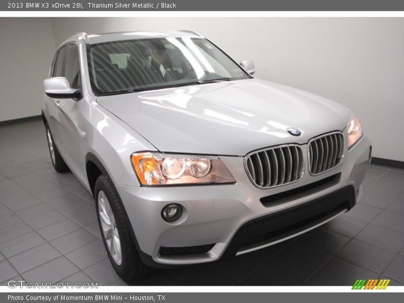 Titanium Silver Metallic / Black 2013 BMW X3 xDrive 28i