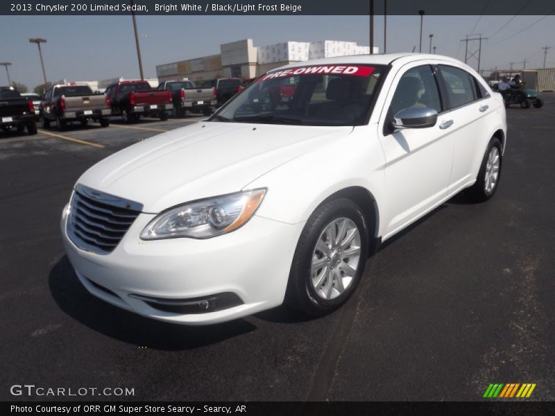 Bright White / Black/Light Frost Beige 2013 Chrysler 200 Limited Sedan