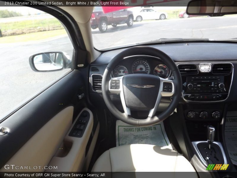 Bright White / Black/Light Frost Beige 2013 Chrysler 200 Limited Sedan
