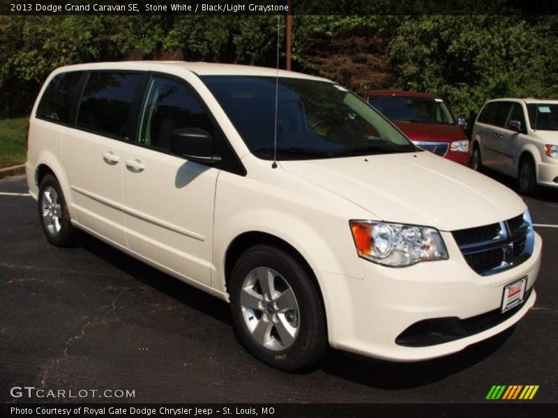 Stone White / Black/Light Graystone 2013 Dodge Grand Caravan SE