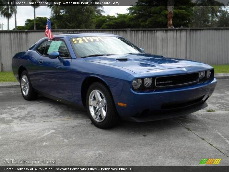 Deep Water Blue Pearl / Dark Slate Gray 2010 Dodge Challenger SE
