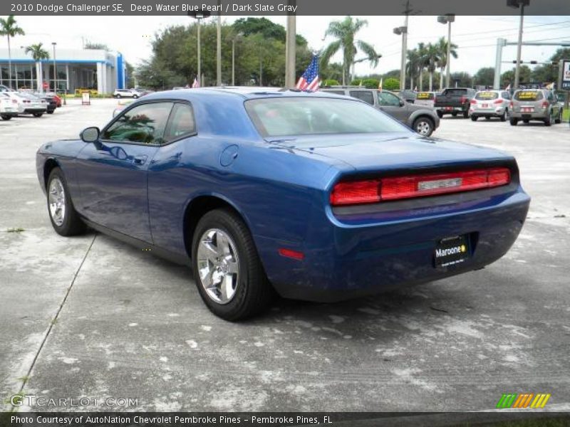 Deep Water Blue Pearl / Dark Slate Gray 2010 Dodge Challenger SE