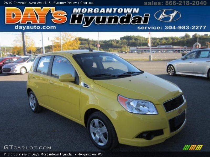 Summer Yellow / Charcoal 2010 Chevrolet Aveo Aveo5 LS