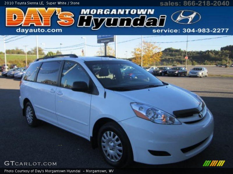 Super White / Stone 2010 Toyota Sienna LE