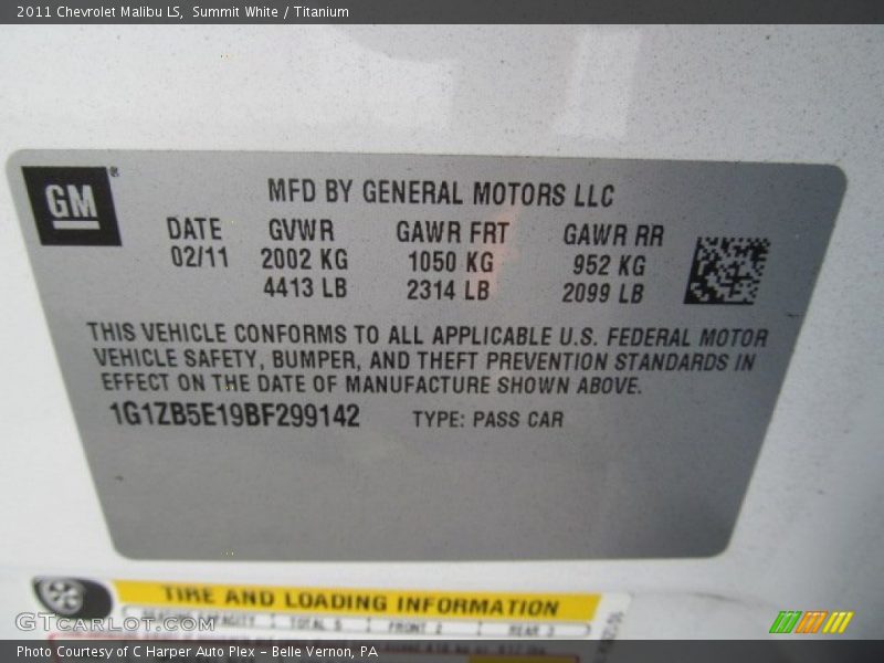 Summit White / Titanium 2011 Chevrolet Malibu LS