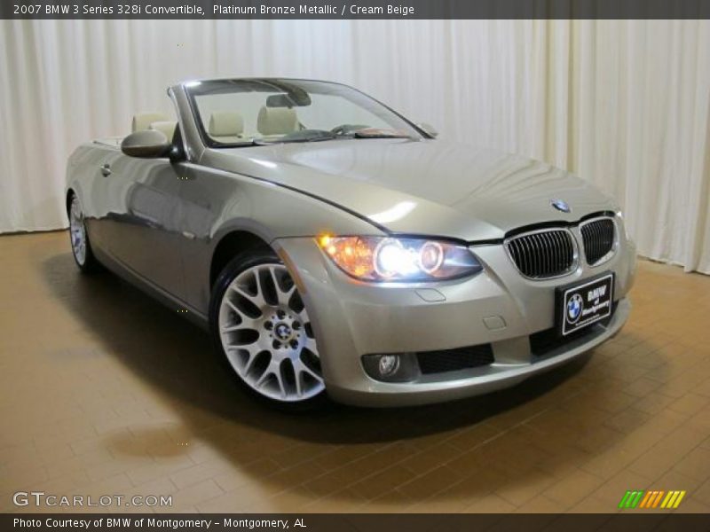 Platinum Bronze Metallic / Cream Beige 2007 BMW 3 Series 328i Convertible