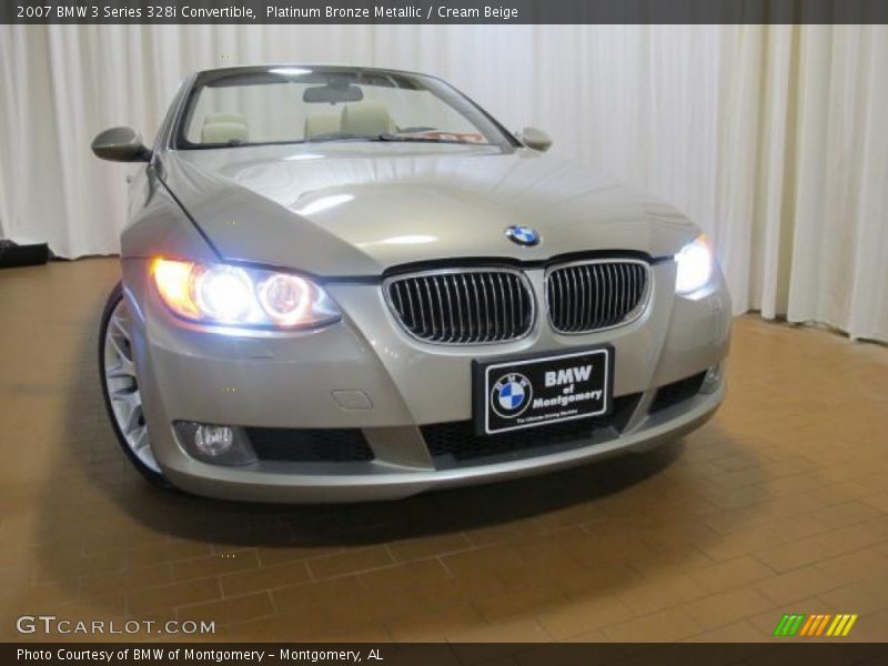 Platinum Bronze Metallic / Cream Beige 2007 BMW 3 Series 328i Convertible
