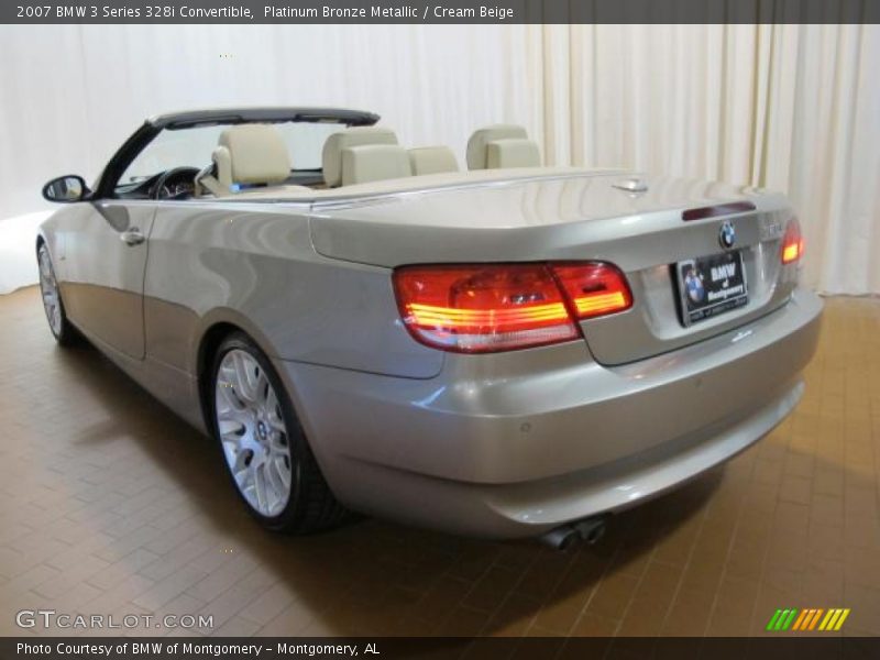 Platinum Bronze Metallic / Cream Beige 2007 BMW 3 Series 328i Convertible