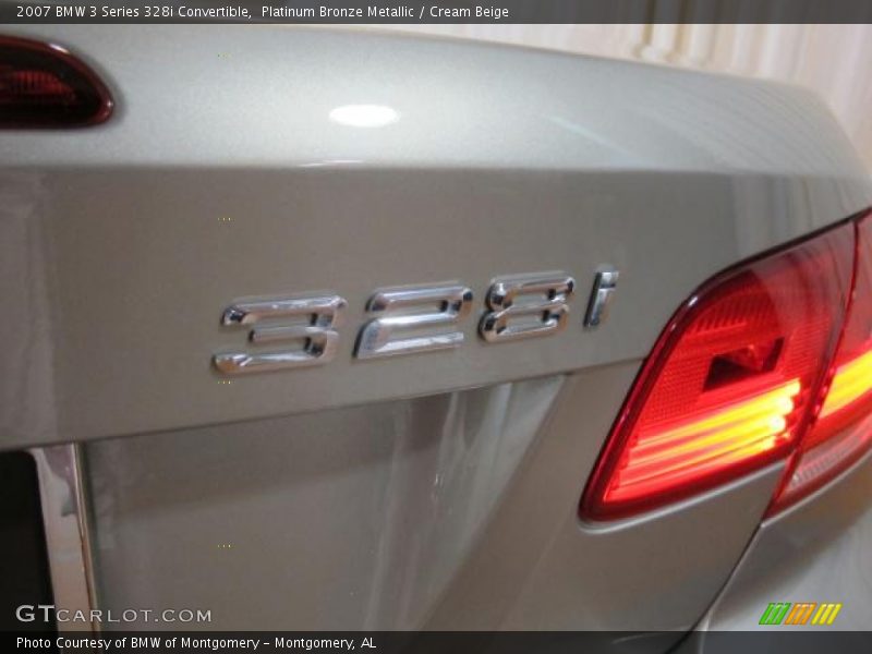 Platinum Bronze Metallic / Cream Beige 2007 BMW 3 Series 328i Convertible
