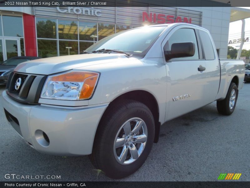 Brilliant Silver / Charcoal 2012 Nissan Titan S King Cab