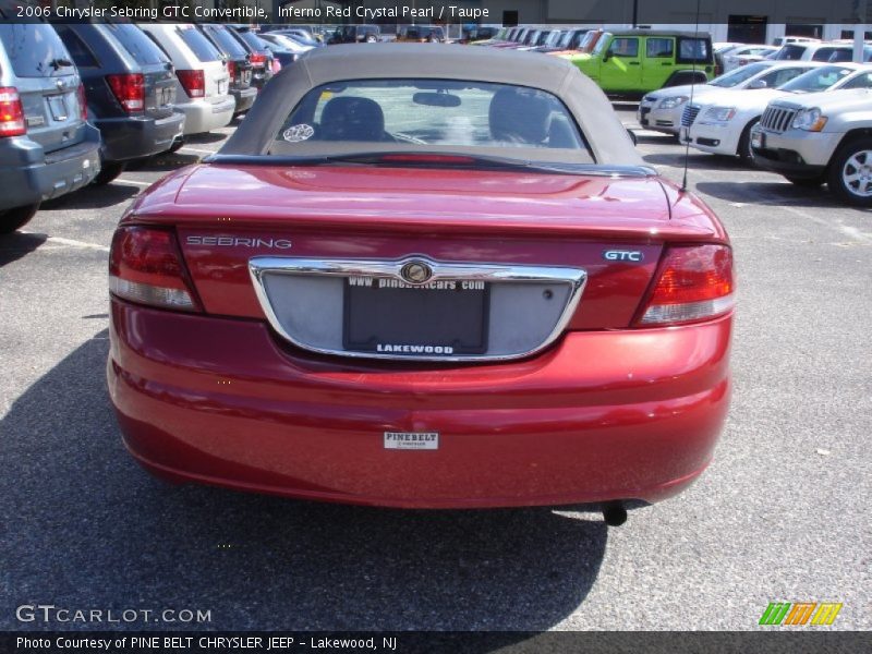 Inferno Red Crystal Pearl / Taupe 2006 Chrysler Sebring GTC Convertible