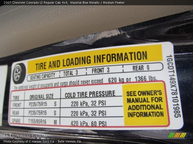 Imperial Blue Metallic / Medium Pewter 2007 Chevrolet Colorado LS Regular Cab 4x4