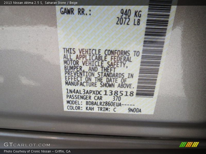 Saharan Stone / Beige 2013 Nissan Altima 2.5 S