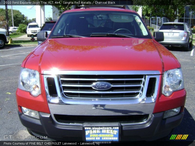 Sangria Red Metallic / Charcoal Black 2010 Ford Explorer Sport Trac XLT 4x4