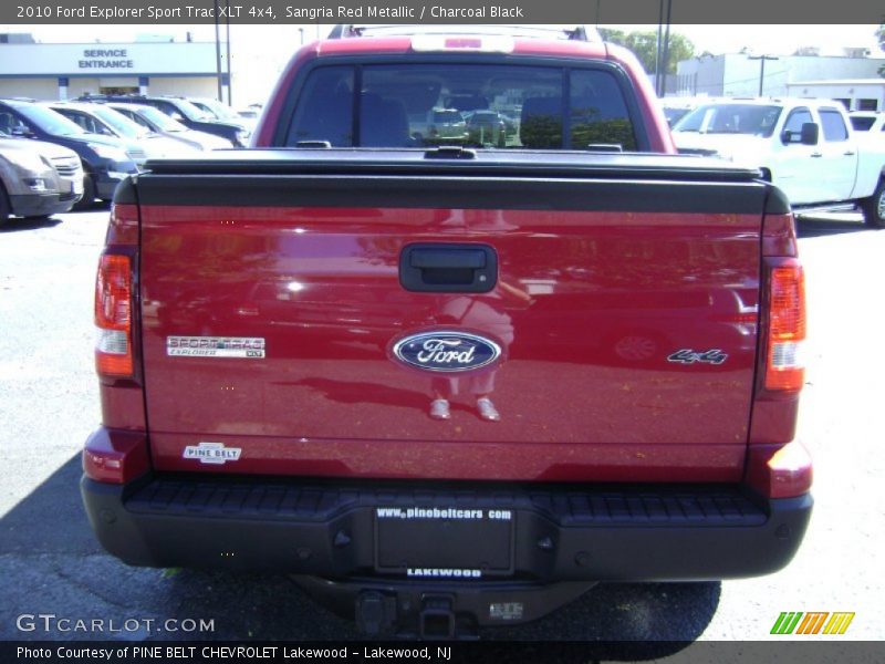 Sangria Red Metallic / Charcoal Black 2010 Ford Explorer Sport Trac XLT 4x4