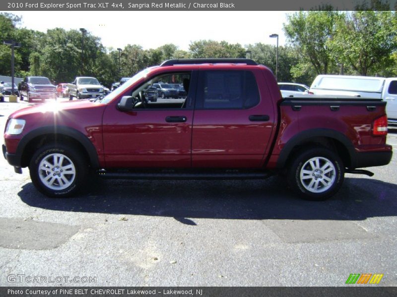 Sangria Red Metallic / Charcoal Black 2010 Ford Explorer Sport Trac XLT 4x4