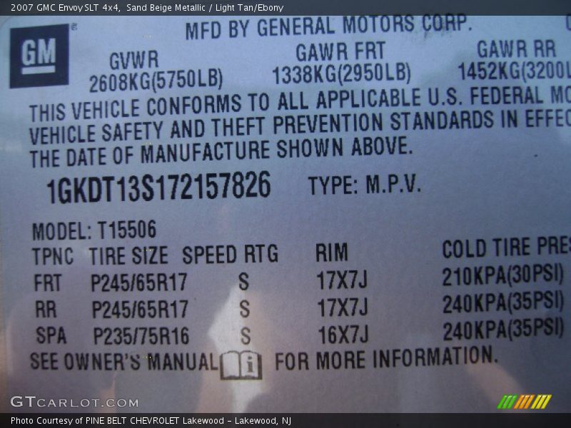 Sand Beige Metallic / Light Tan/Ebony 2007 GMC Envoy SLT 4x4