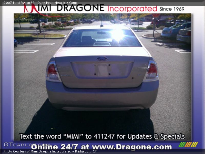 Dune Pearl Metallic / Camel 2007 Ford Fusion SE