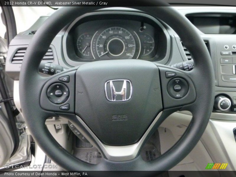 Alabaster Silver Metallic / Gray 2012 Honda CR-V EX 4WD