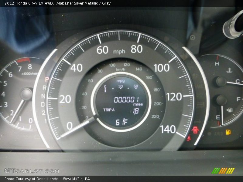 Alabaster Silver Metallic / Gray 2012 Honda CR-V EX 4WD