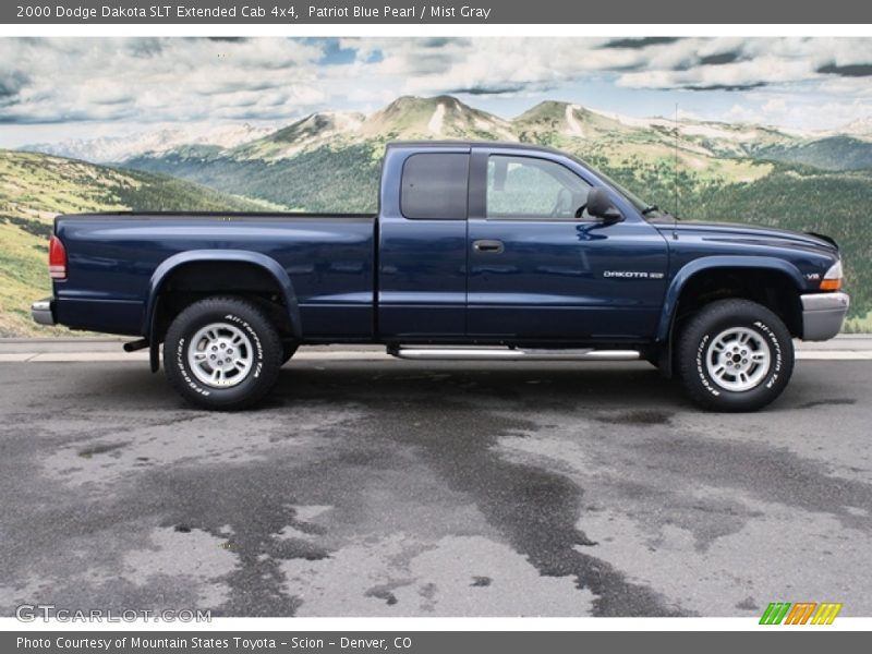 Patriot Blue Pearl / Mist Gray 2000 Dodge Dakota SLT Extended Cab 4x4