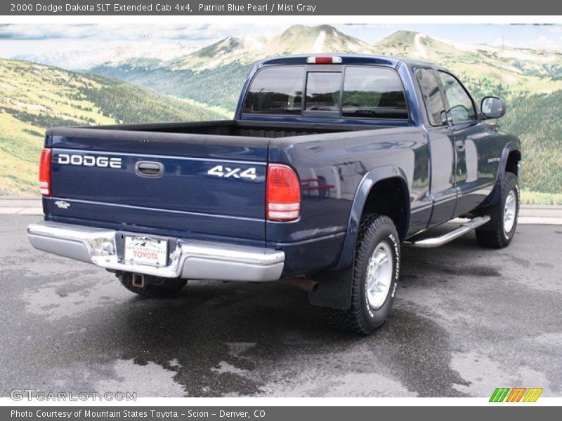 Patriot Blue Pearl / Mist Gray 2000 Dodge Dakota SLT Extended Cab 4x4