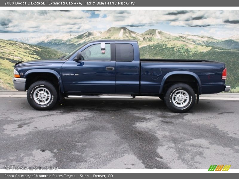 Patriot Blue Pearl / Mist Gray 2000 Dodge Dakota SLT Extended Cab 4x4