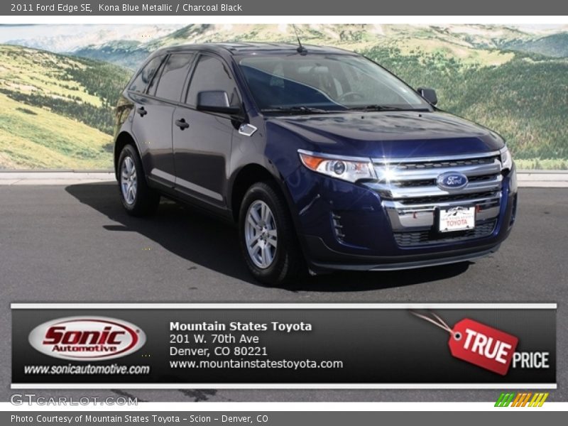 Kona Blue Metallic / Charcoal Black 2011 Ford Edge SE