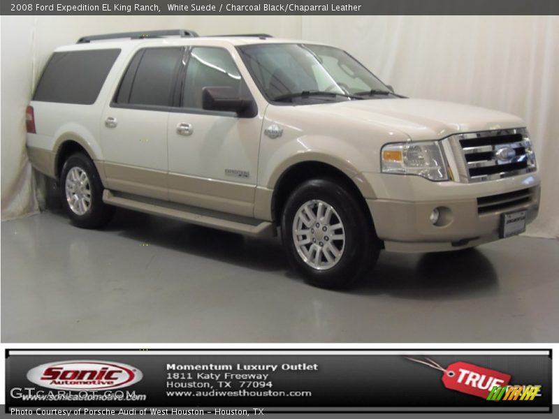White Suede / Charcoal Black/Chaparral Leather 2008 Ford Expedition EL King Ranch