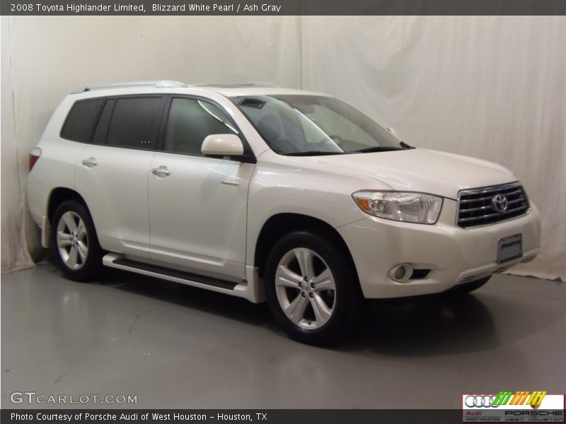 Blizzard White Pearl / Ash Gray 2008 Toyota Highlander Limited
