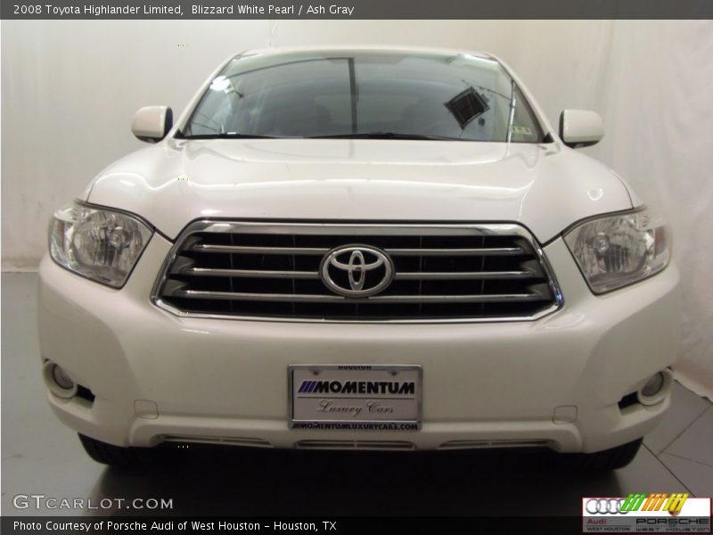 Blizzard White Pearl / Ash Gray 2008 Toyota Highlander Limited