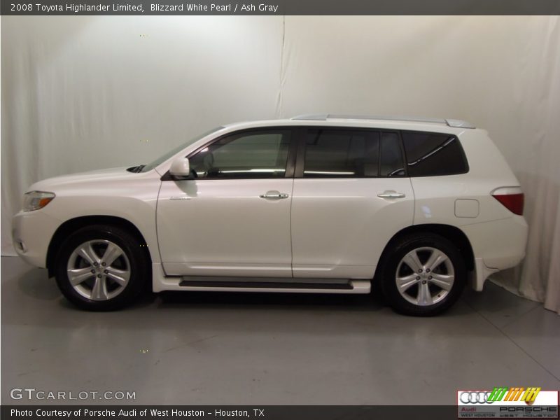 Blizzard White Pearl / Ash Gray 2008 Toyota Highlander Limited