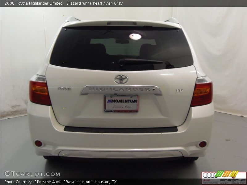 Blizzard White Pearl / Ash Gray 2008 Toyota Highlander Limited