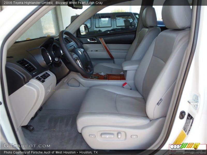 Blizzard White Pearl / Ash Gray 2008 Toyota Highlander Limited