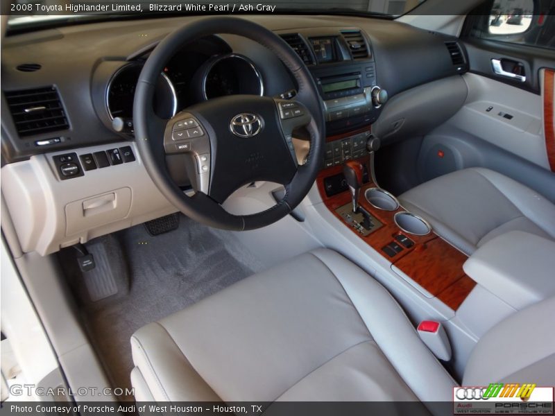 Blizzard White Pearl / Ash Gray 2008 Toyota Highlander Limited