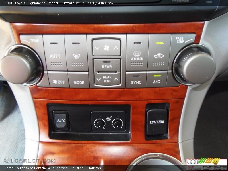 Blizzard White Pearl / Ash Gray 2008 Toyota Highlander Limited